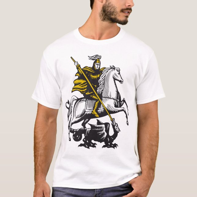 Knight killing the Dragon T-Shirt (Front)