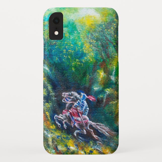 KNIGHT LANCELOT ,HORSE RIDING IN GREEN FOREST Case-Mate iPhone CASE (Back)
