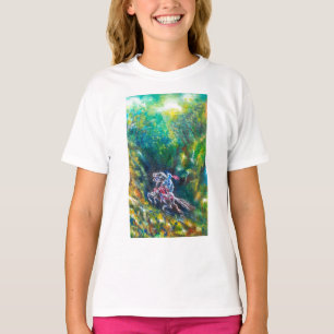KNIGHT LANCELOT ,HORSE RIDING IN GREEN FOREST T-Shirt