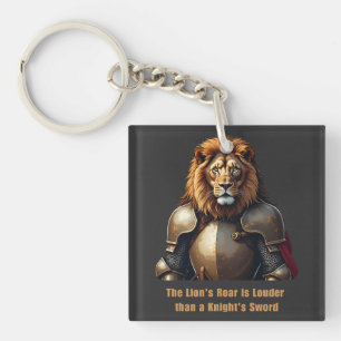 Knight lion key ring