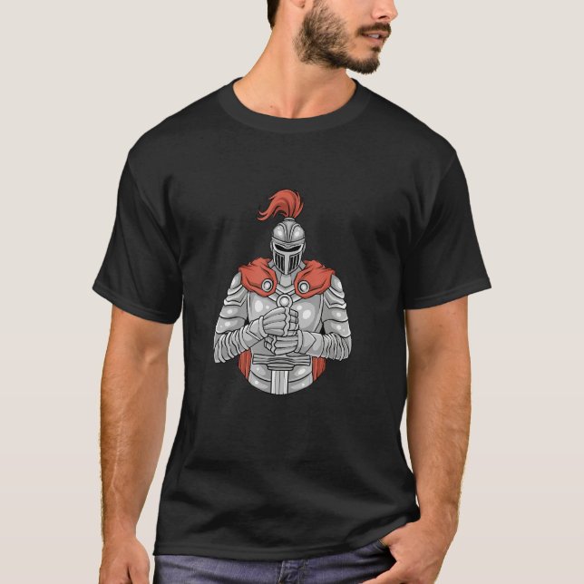 Knight Mediaeval Knights Battle RPG Fantasy Role P T-Shirt (Front)