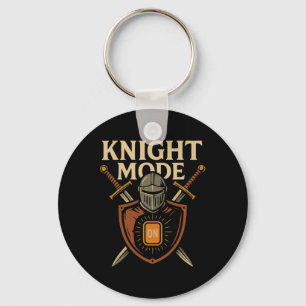 Knight Mode On Funny Medieval Sword Shield Party C Key Ring