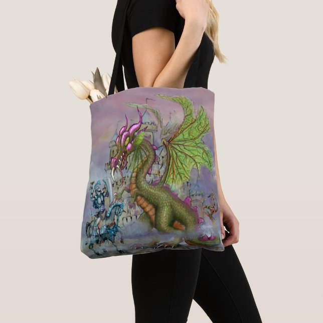 Knight n Dragon Art Tote Bag (Close Up)