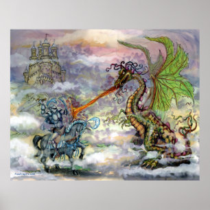 Knight n Dragon Poster