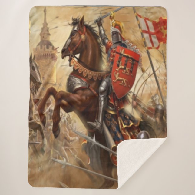 KNIGHT ON HORSE SHERPA BLANKET (Front)