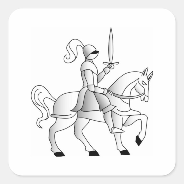 Knight On Horseback Square Sticker (Front)
