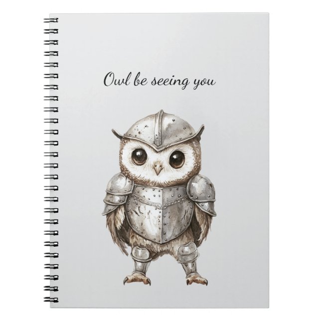 Knight Owl in Shining Armor Notebook (Front)