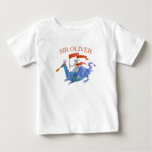 Knight Riding Dragon With Custom Name Kids T-Shirt