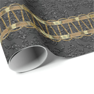 Knight Scallop Damask Elegant Wrapping Paper