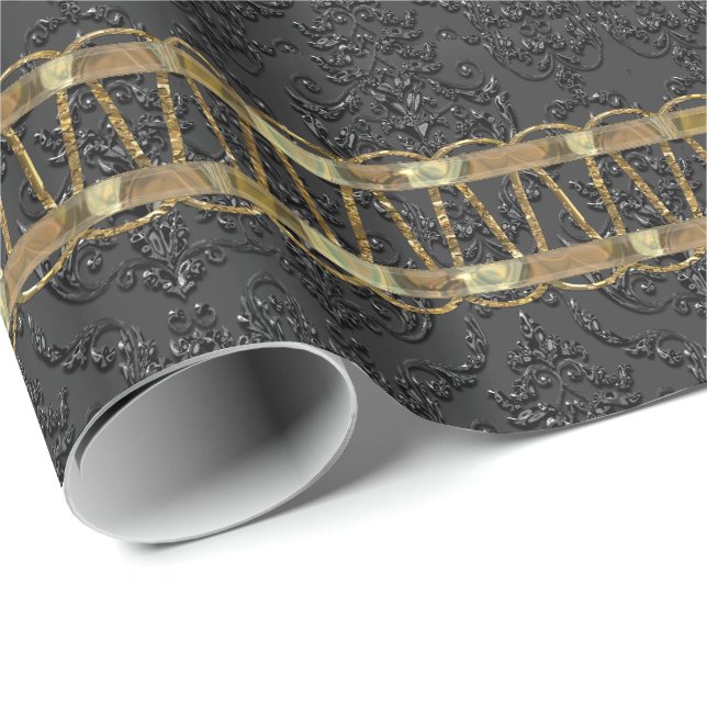 Knight Scallop Damask Elegant Wrapping Paper (Roll Corner)