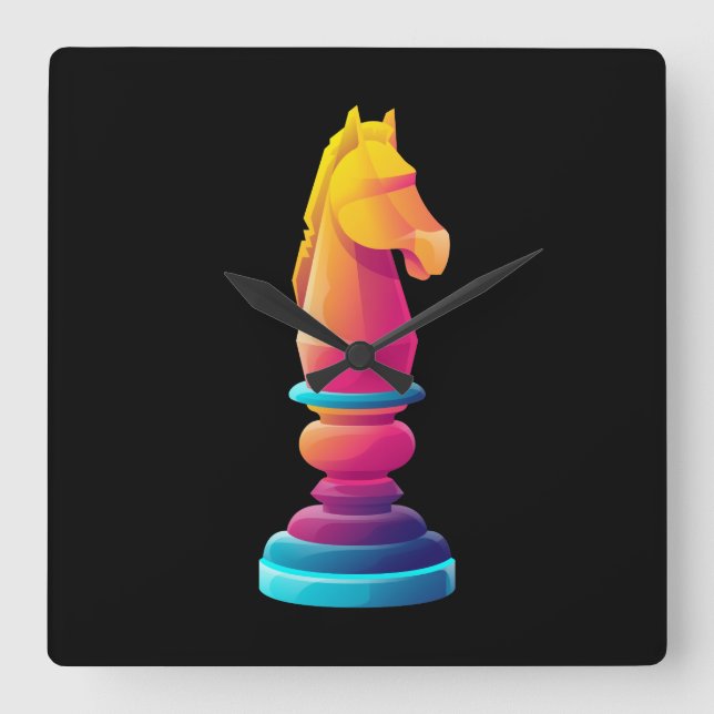 Knight Square Wall Clock (Front)