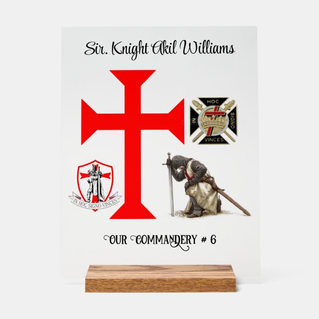 Knight Templar Acrylic Sign (Front)