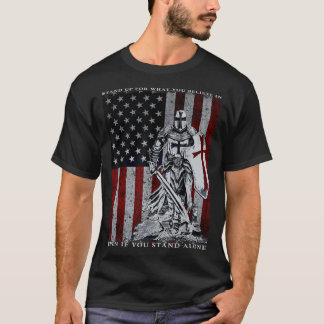 Knight Templar American Flag Crusader T-Shirt