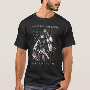 Knight Templar American Flag Crusader Warrior Ren T-Shirt
