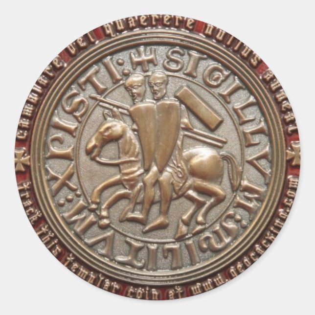 KNIGHT TEMPLAR GEO COIN CLASSIC ROUND STICKER (Front)