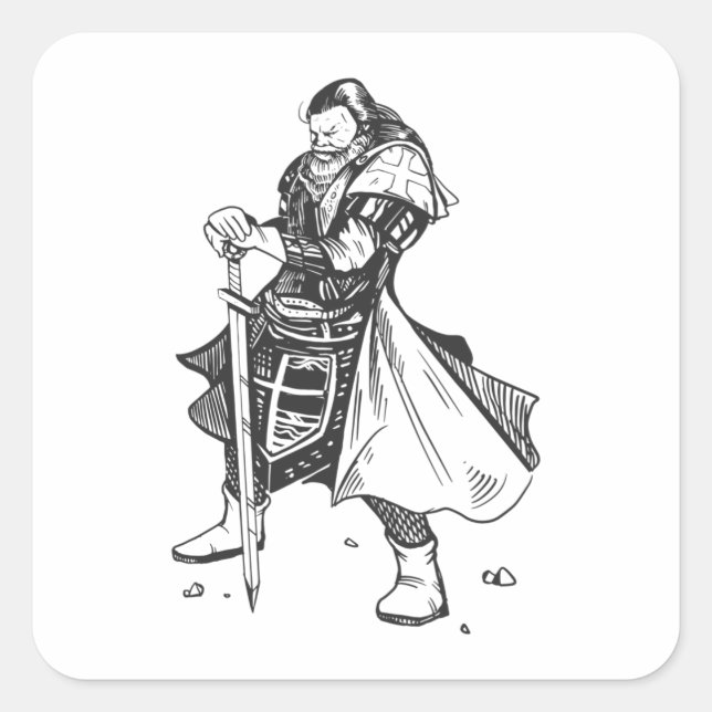 Knight templar square sticker (Front)
