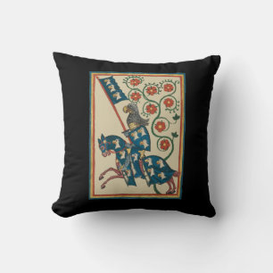Knight With Eagle Heraldry, 14th Century Medieval Cushion
