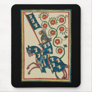 Knight With Eagle Heraldry, 14th Century Medieval Mouse Pad