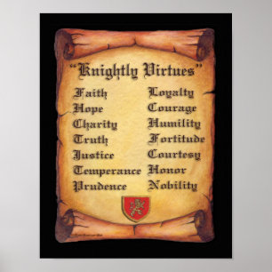Knightly Virtues Scroll Poster