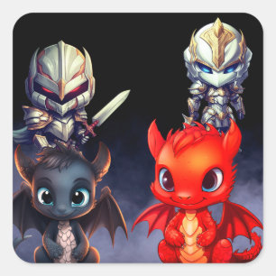 knights and dragons Sticker