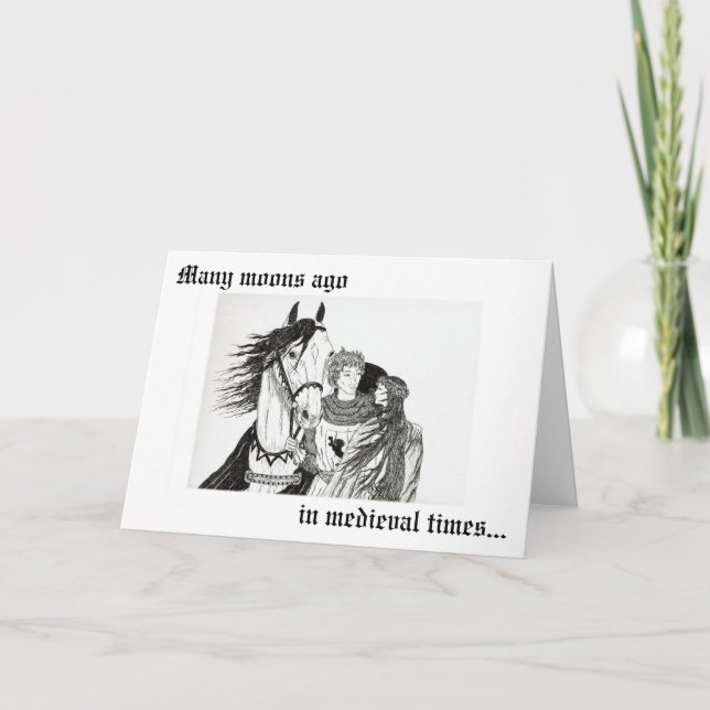 "Knights courted Maidens" Card (Front)