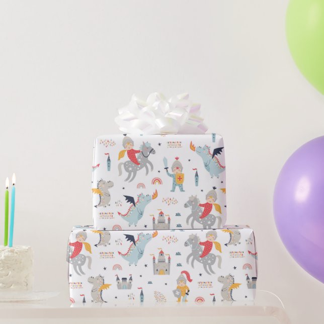 Knights & Dragons Wrapping Paper (Party Gifts)