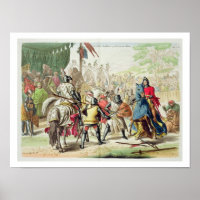 Knights Duelling on Foot in a Tournament, plate 1