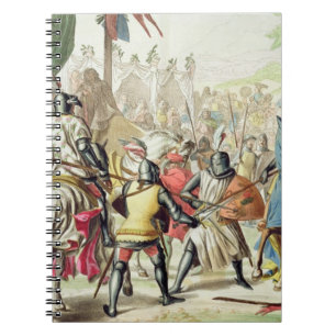 Knights Duelling on Foot in a Tournament, plate 1 Spiral Notebook
