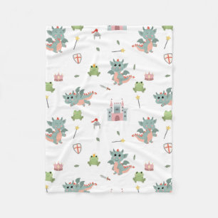 Knights Fairytale Mediaeval Castle Nursery Fleece Blanket