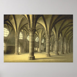 Knights Hall, Mont St. Michel, France Poster