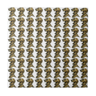 Knight's Helm Gold Mediaeval Tile