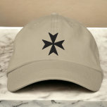 Knights Hospitaller Maltese Cross Embroidered Hat<br><div class="desc">Knights Hospitaller Maltese Cross in black .. embroidery cap from Ricaso</div>
