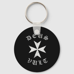 Knights Hostaller Maltese Catholic Christian Deus  Key Ring