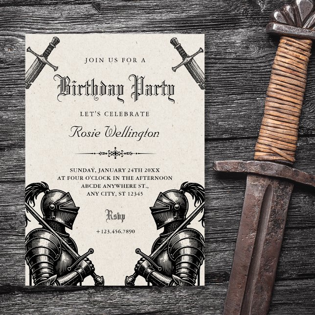 Knights mediaeval birthday invitation (Creator Uploaded)