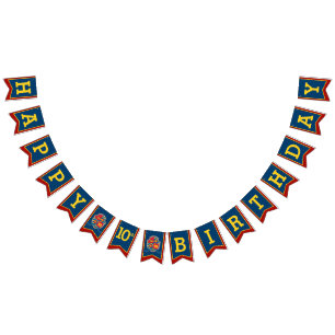 Knights mediaeval Happy Birthday 10th bunting flag