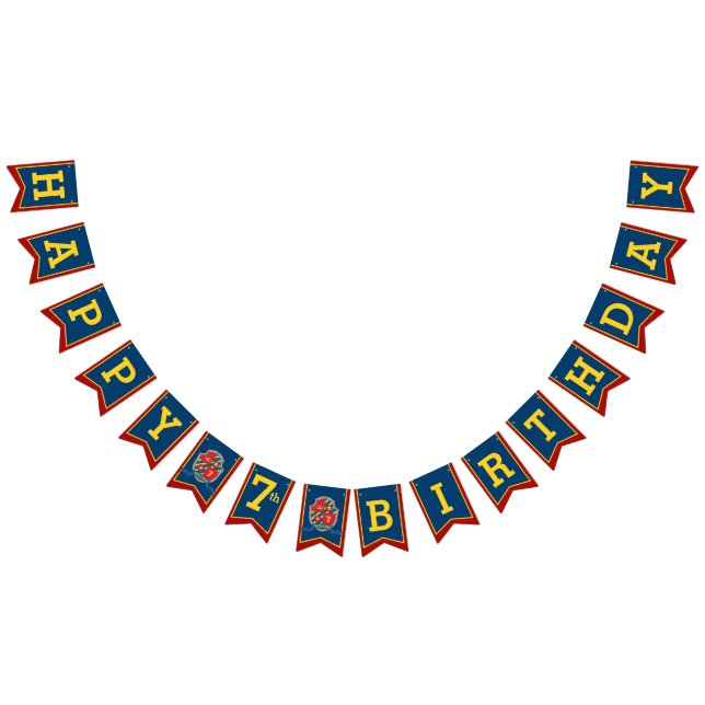 Knights mediaeval Happy Birthday kids bunting flag (All)