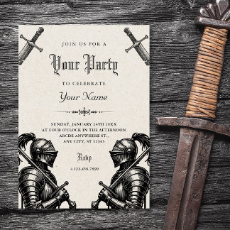 Knights mediaeval invitation
