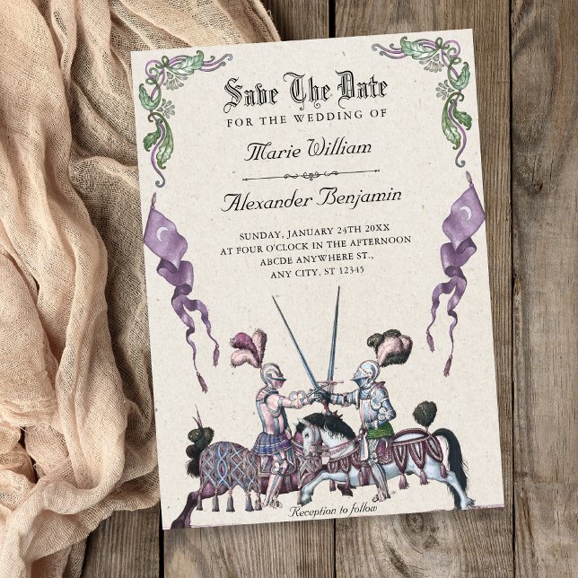 Knights mediaeval wedding save the date (Creator Uploaded)
