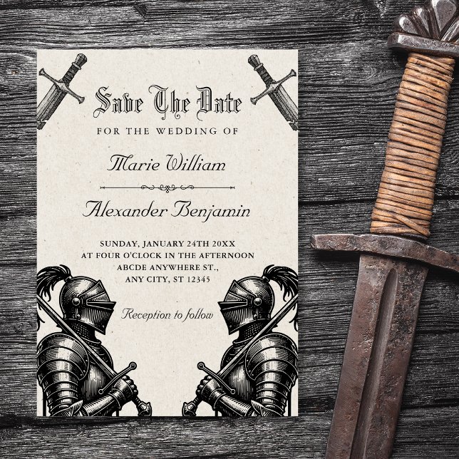 Knights mediaeval wedding save the date (Creator Uploaded)