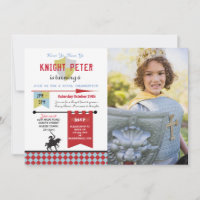 Knights Medieval Birthday Party Photo Red