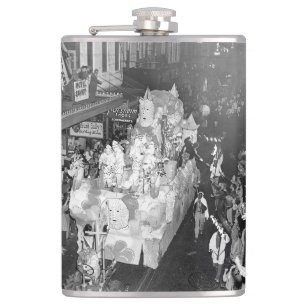 Knights of Babylon New Orleans Mardigras 1955 Hip Flask