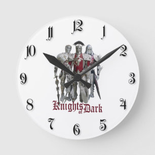 Knights of Dark Round Clock