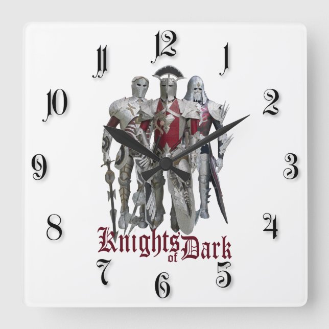 Knights of Dark Square Wall Clock (Front)