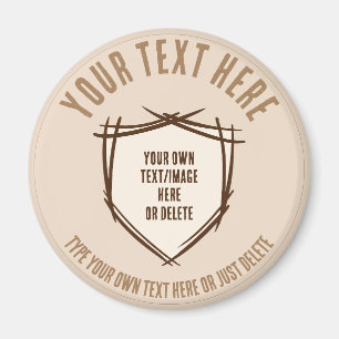 Knight's shield. Coat of arms. Safety badge. Magnet