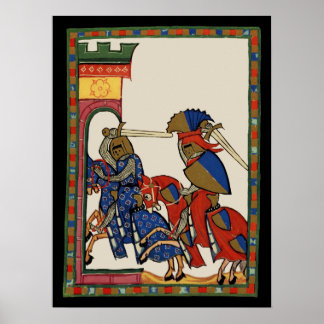 Knights Storming The Castle, 14th Century Poster