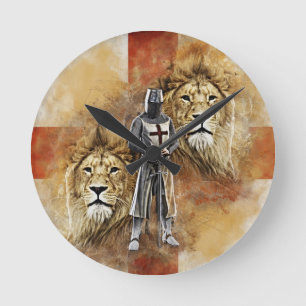 Knights Templar 001 Round Clock