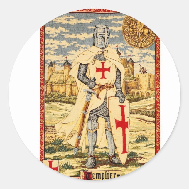 KNIGHTS TEMPLAR CLASSIC CLASSIC ROUND STICKER (Front)