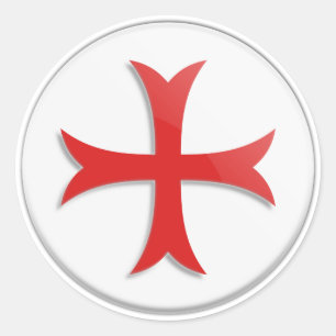 Knight's Templar Cross Symbol Classic Round Sticker