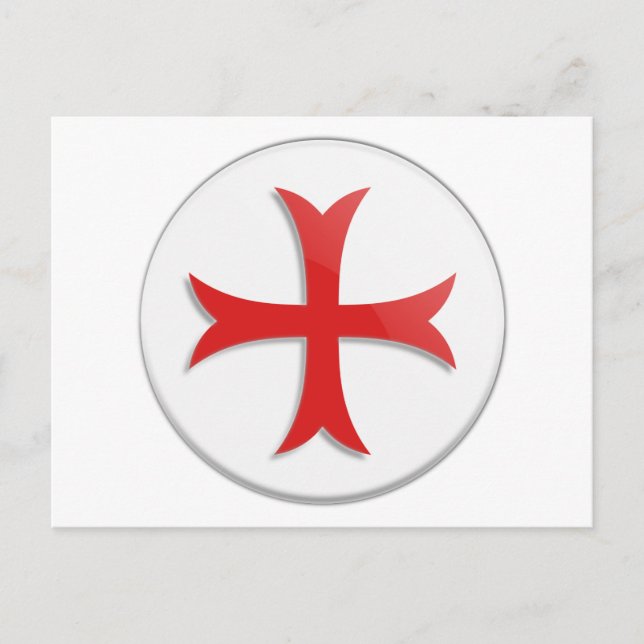 Knight's Templar Cross Symbol Postcard (Front)