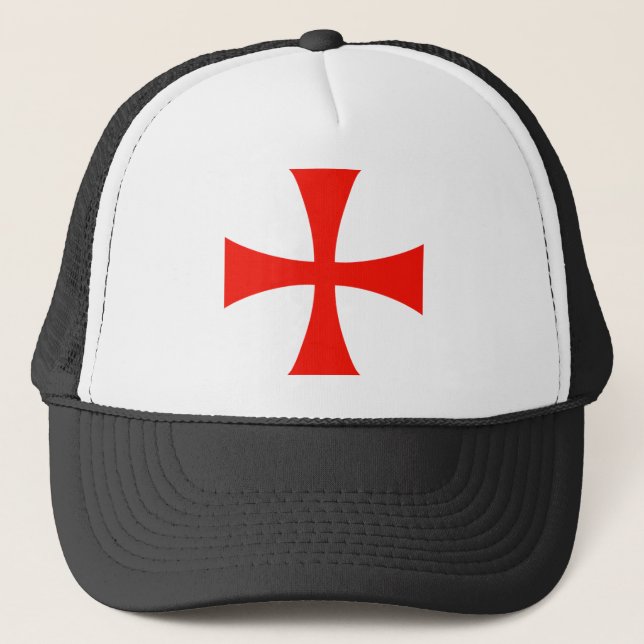 Knights_Templar_Cross Trucker Hat (Front)